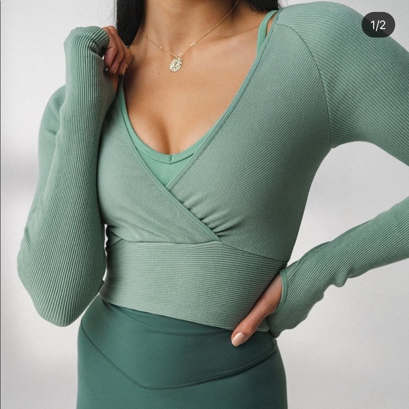 Balance athletica wrap top in colour jade - Picture 1 of 3